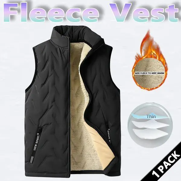 SpringStatement Men's Woven Winter Thermal Waistcoat - Plain, Crew Neck, Zipper Design, Tractor Pattern, Polyester, Regular Fit, Lightweight, Easy Wear & Removal, Added Warmth, Wash-Ready Vest, Sleeveless Stylish Casual Top (Beige/Black)