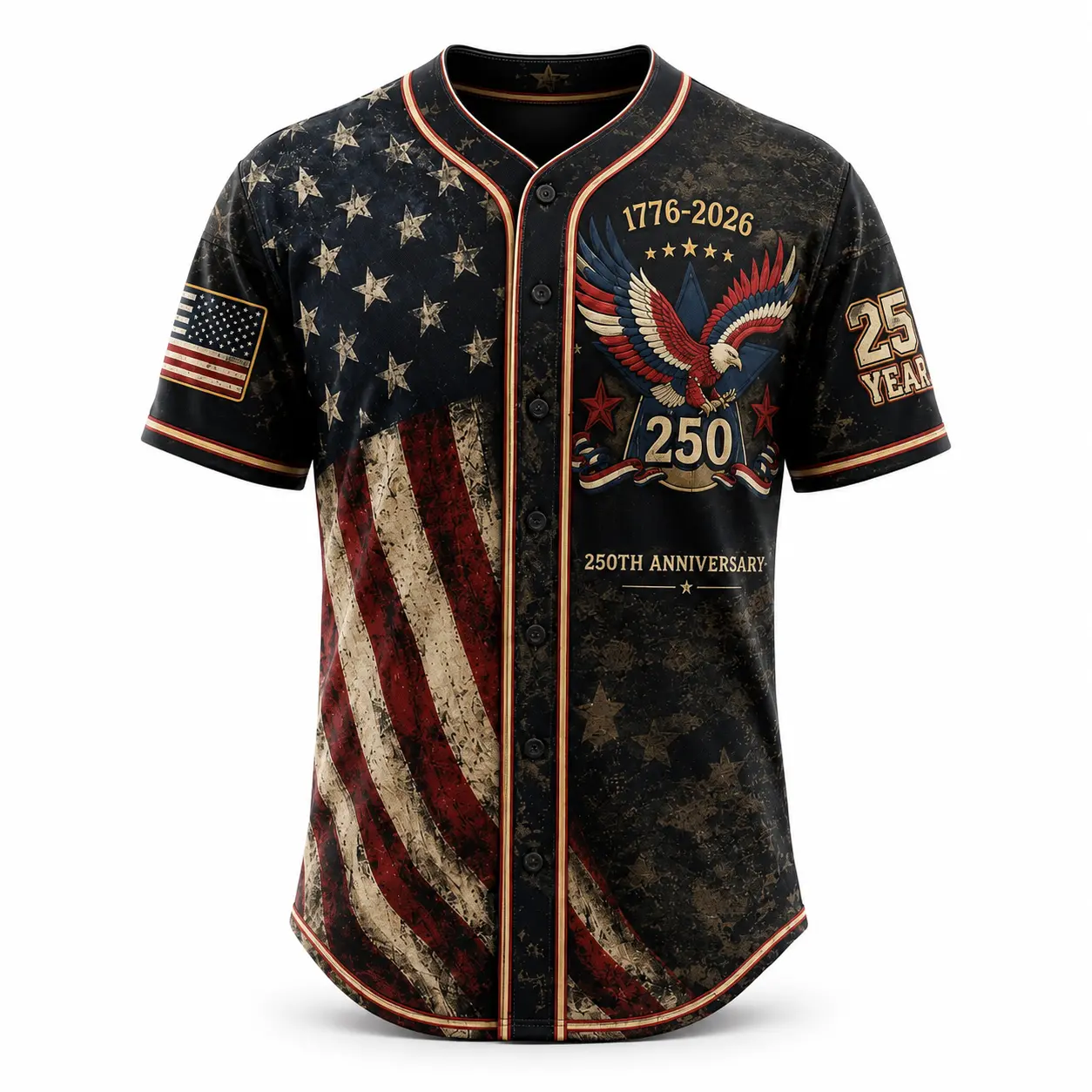USA 250th Anniversary Baseball Jersey,Vintage Button Top,independence day gift,sporty geometric design,sport clothing,summer fits,trendy casual loose fit,polynesian football jersey,courtesy of the red white and blue shirt,5 sense gifts for him,graphic tee