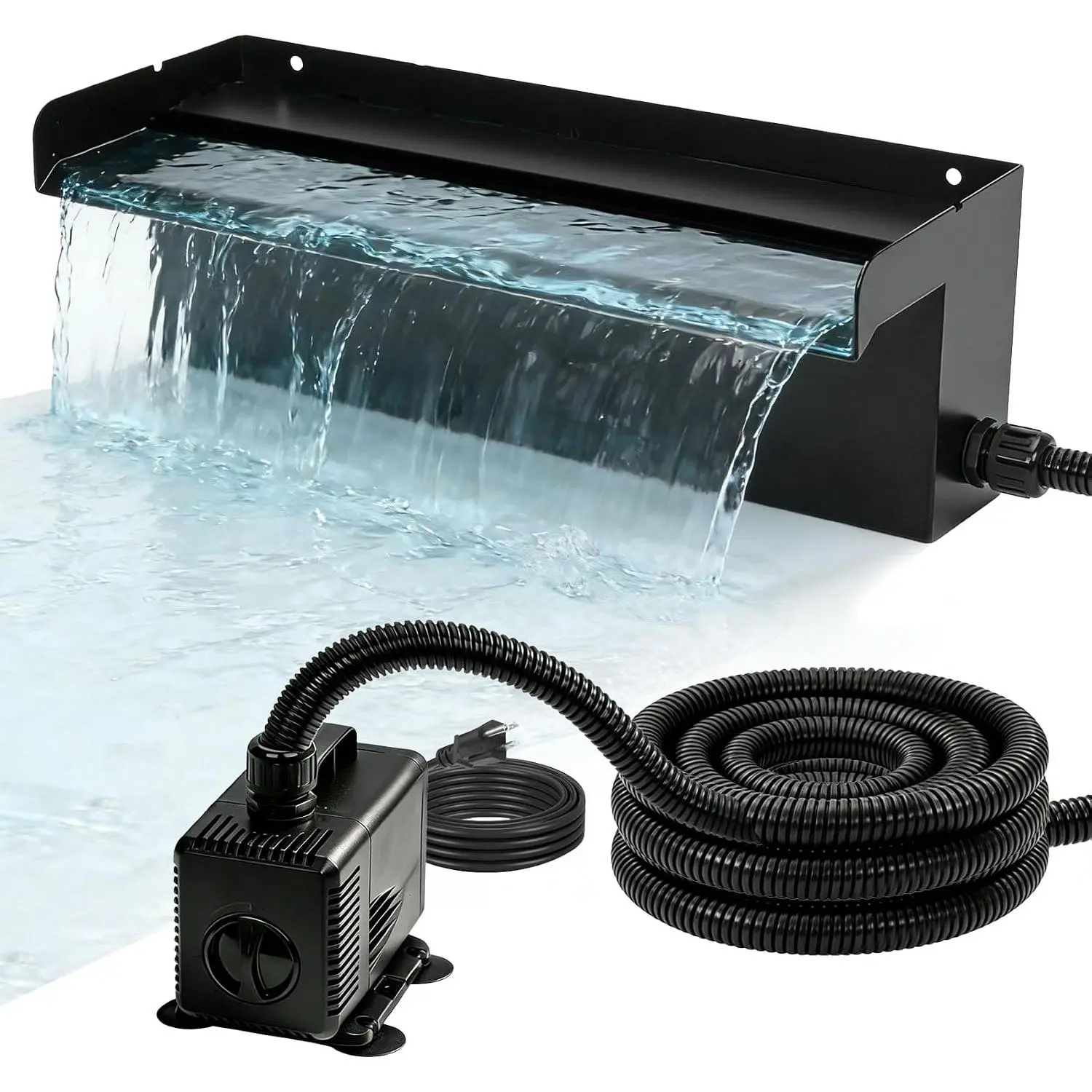 16 Inch Pond Spillway Waterfall Kit with 930GPH Pump, for Up to 6000 Gallon Ponds, Garden Patio Outdoor Water Feature,waterfall for pond(3-year warranty)