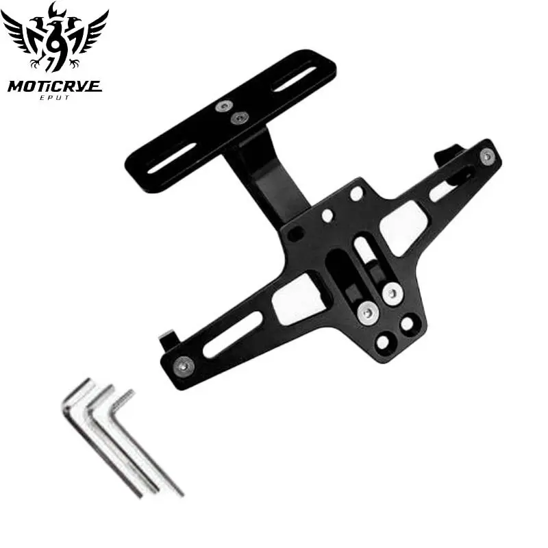 Motorcycle Rear License Plate Mount Holder, Aluminum Alloy Bracket, Universal Accessories, Motorcycle Modification Parts
