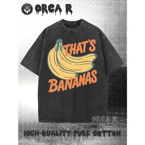 Men's Vintage Banana "That's Bananas" Funny T-Shirt - 100% Cotton Loose Fit Distressed Tee with Retro Fruit Design, Casual Humor Gift for Year-Round Wear