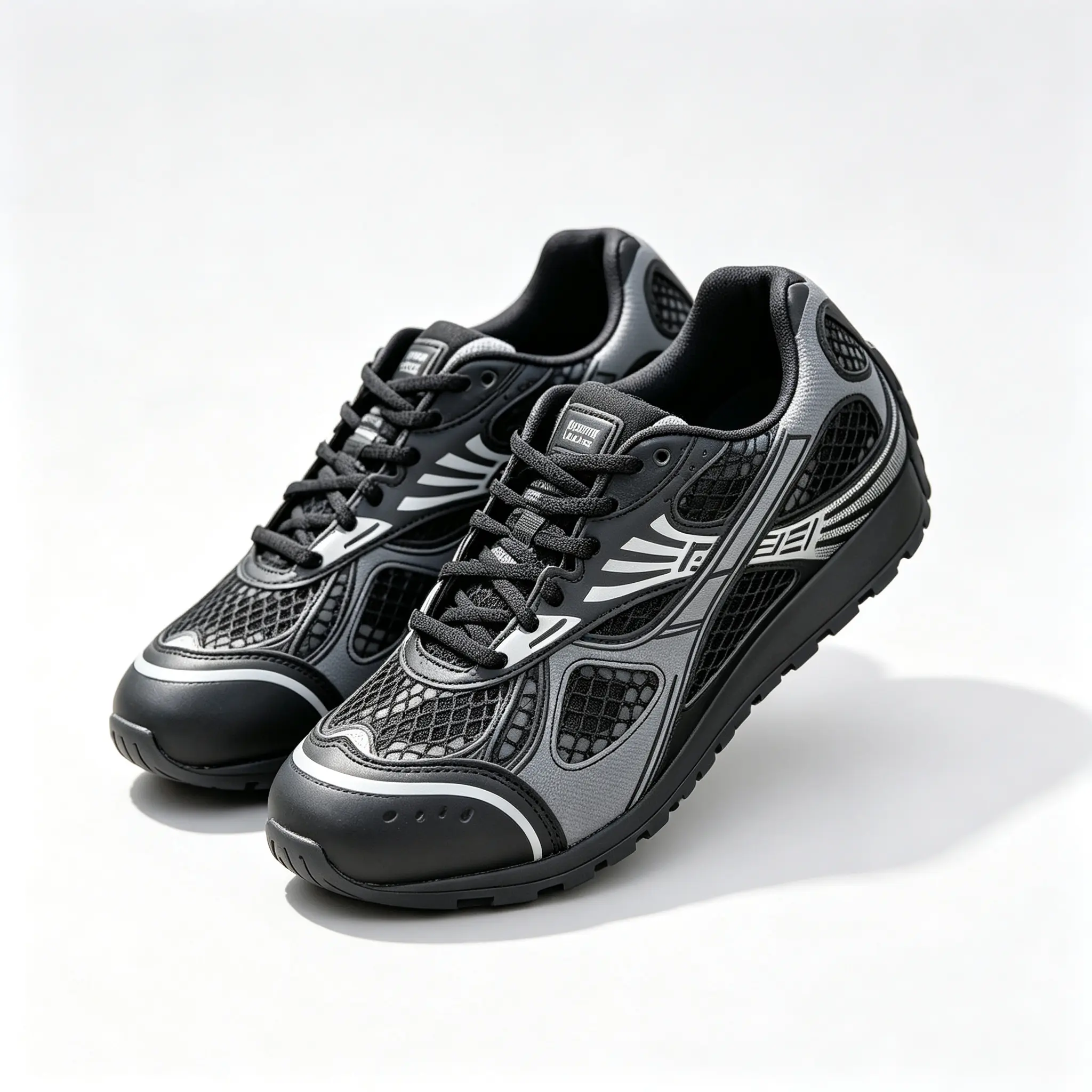 Retro Black Gray Mesh Unisex Outdoor Casual Athletic Sneakers