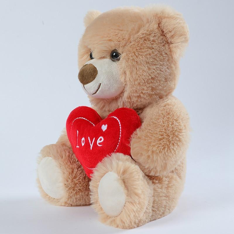 Teddy Bear Stuffed Toys with Love Heart Decor, 1 Count Cute Plush Bear Toy, Birthday Gift for Friend and Girlfriends, Love Gift for Mom