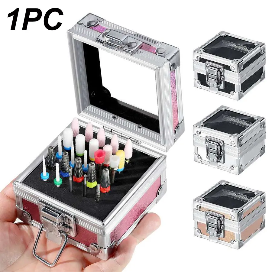 1PC 25Slots Professional Nail Art Grinding Head Bit Holder Displaying Storage Box Nail Drill Bits Holder Container Stand Display Rack Manicure Tool Accessories