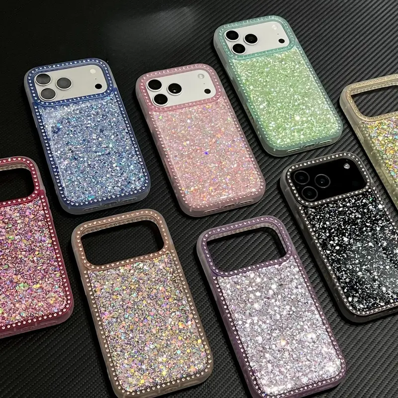 Luxurious Rhinestone-Embellished Phone Case - Shockproof Drop Protection, Scratch Resistance, Premium Durable Build, Phone Accessories for iPhone 17,16,15,14,13,12,11 Pro Max,Plus & Air Series