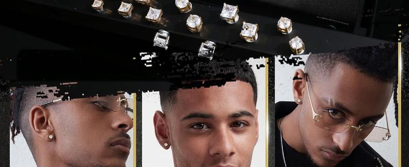 4 Pairs Stainless Steel Magnetic Earrings for Men Women Shiny Round Cubic Zirconia Stud Earrings Non-Pierced Ears Hypoallergenic Trend Fake Earrings 4-7MM