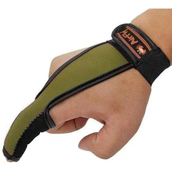 Surf Fishing Casting Glove Single Finger - Anti-Slip Finger Protector for Braided Line and Saltwater - Adjustable Wrist Strap, Ambidextrous Fit - Designed in