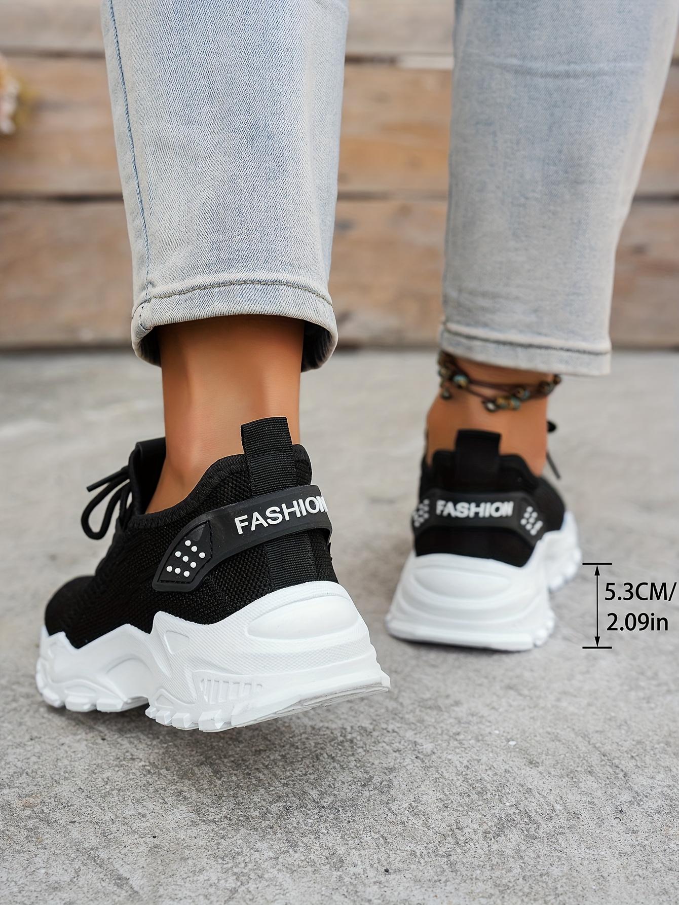 Ladies' Breathable Shoes - Stylish, Comfortable, Low-Top Tennis Shoes with Thick Soles Casual Outdoor Wear