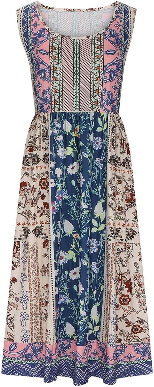 Europe and the United States 2026 spring and summer new print sleeveless pullover dress women casual plus-size dress