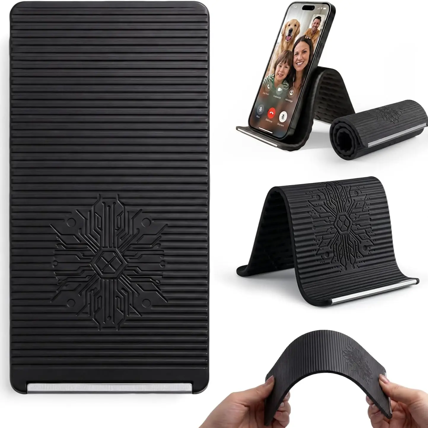 Creative Flexible Folding Phone Stand, Compact Silicone Phone Stand , Flexible Foldable Phone Holder,Universal Adjustable Anti-Slip Desktop Mount for Phone Tablet Laptop, Lazy Person Stand