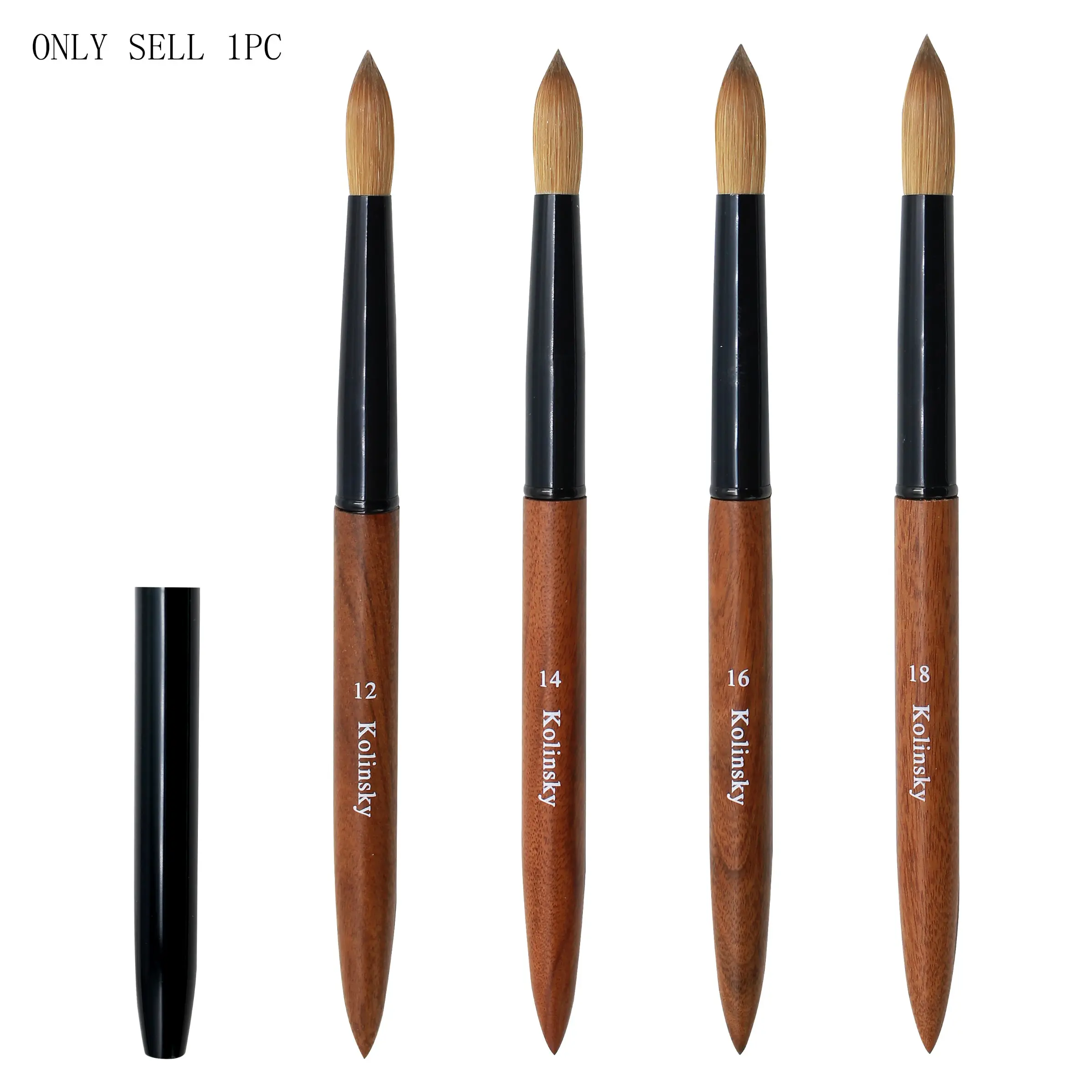 Premium Acrylic Nail Brush, Kolinsky Sable UV Nail Art Gel Extension Brush, Manicure Brush, Round Real Wood Nail Brush, High-Quality Tool, Nail Art Tools, Acrylic Nail Supplies