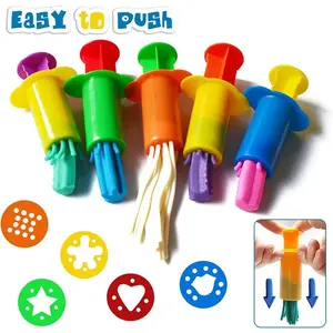 5/10pcs Colored Clay Extruder Set, DIY Manual Tool Kit, Non-Toxic Modeling Dough, Various Colors, Rubber Clay Extruder, Craft Supplies