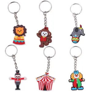 In-stock circus clown keychain monkey lion decorative keychain
