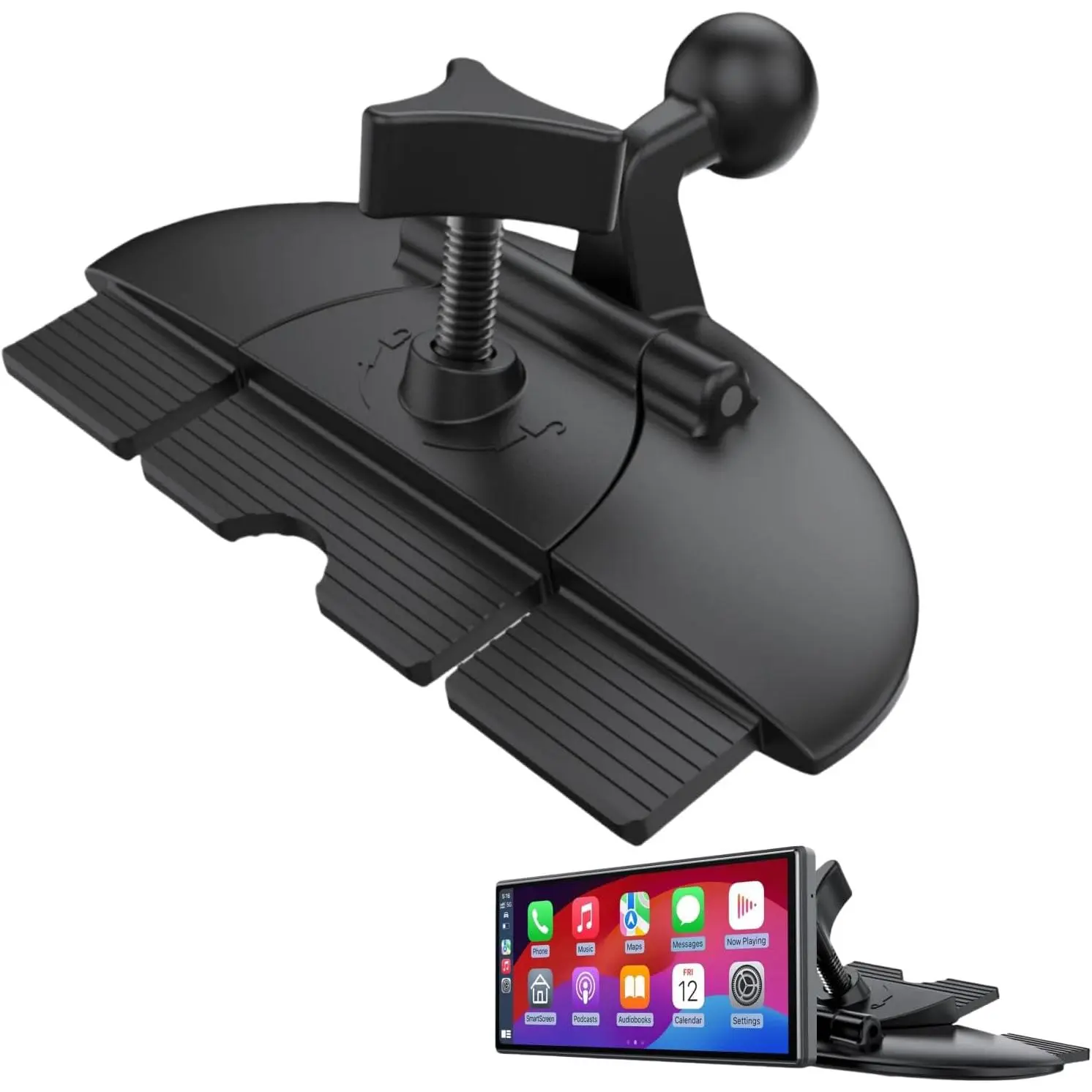CD Slot Replacement Mount with 17mm Ball Adapter - Heavy-Duty Magnetic 360° Adjustable Phone Holder, Adhesive Compatible for 4"-11" Car GPS Navi Screens