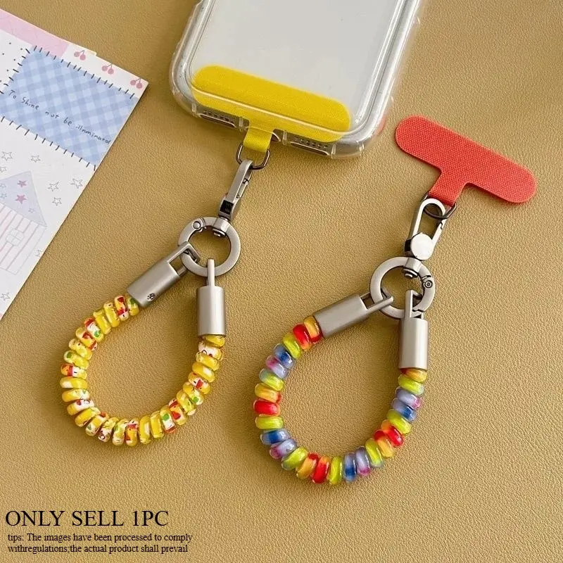 Silicone Phone Lanyard – Cute Mobile Phone Strap with Pendant, Portable and Twistable Anti-Loss Pendant