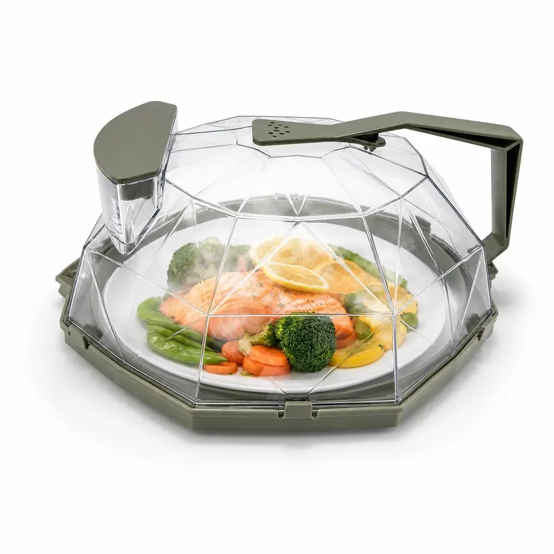 Heating Anti-Splash Food Protector Cover ,Transparent Microwave Cooking Guard  Drainable ,Microwave Plate Cover  microwavecover,  kitchengadgets, splatterguard,cookingtools  ,Transparent and visible with handle insulation and clean stove.