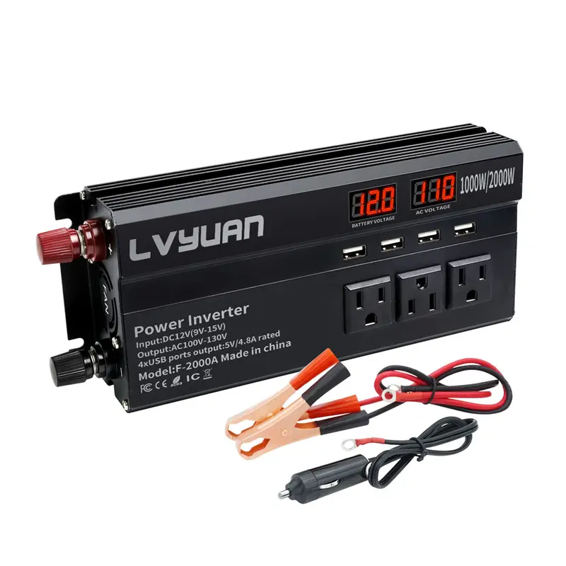 IpowerBingo 1000W/2000W Power Inverter Dual AC Outlets and Dual USB