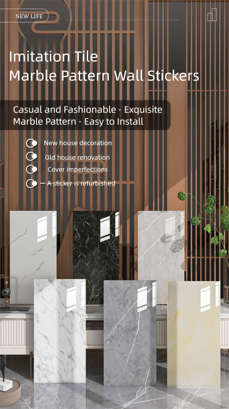 20/40 Pack Matte Marble Pattern Wall Panel Sticker Set - Self-Adhesive PVC Panels Waterproof Peel & Stick for Kitchen Bathroom Living Room Home Office Dorm Decor Decorative Wallpaper Modern Decorative Wallpaper