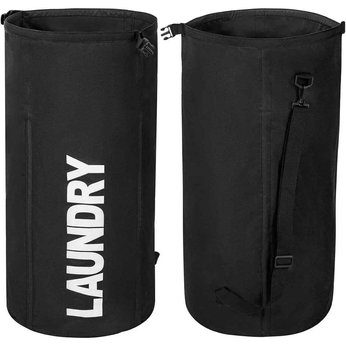 Backpack Laundry Bag for College, Collapsible Hampers for Laundry | Foldable Laundry Basket for Dorm, Large Laundry Hamper, Dirty Clothes Hamper Standing  Hamper for Travel Day, Black