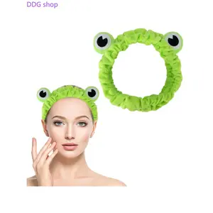 Women's Fashion Elegant Coral Fleece Hairband, Adjustable Headband, Comfortable Soft Frog Headband, Frog Design for Face Washing Skincare Sports All Seasons