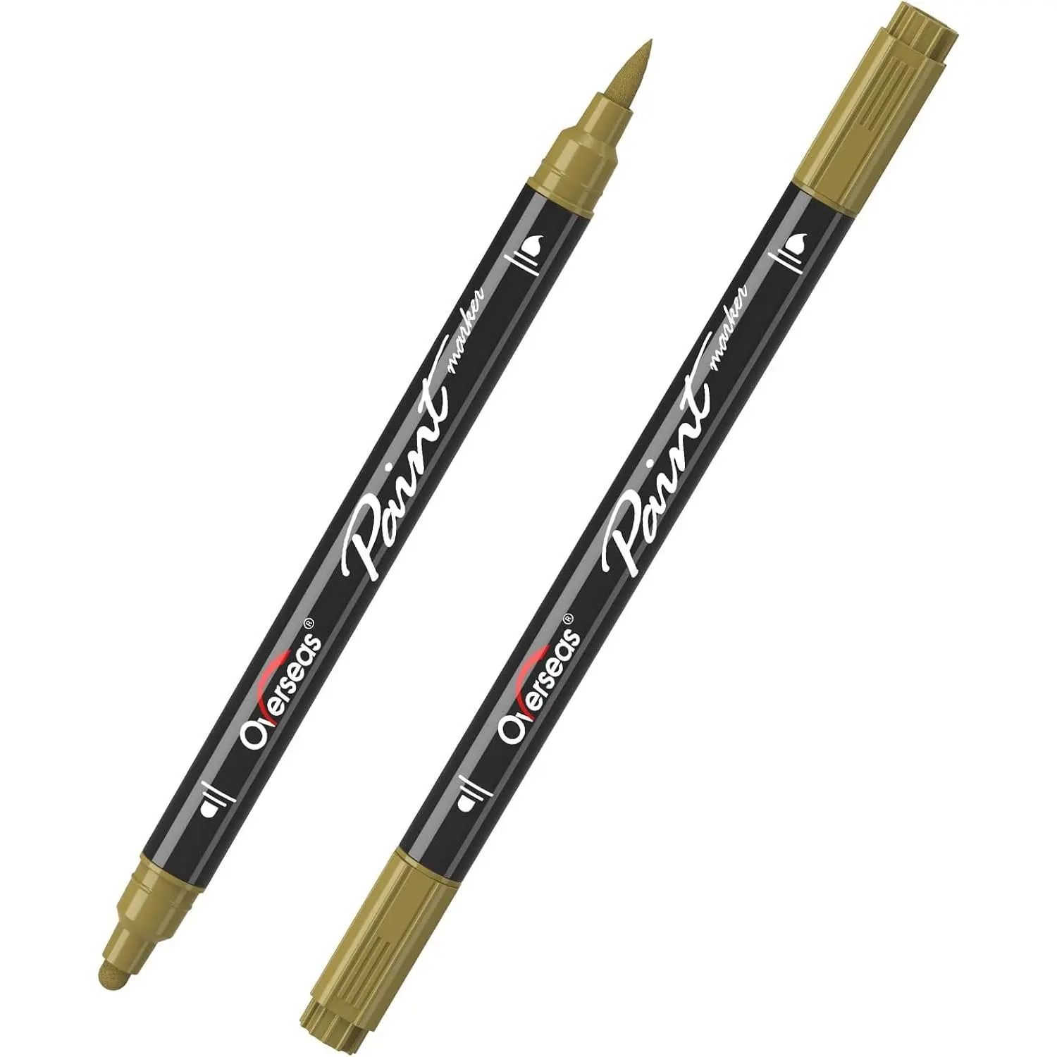2    Markers,  Tip  Pens  Marker | Dot & Brush Tip, No Bleed, ,  Coverage, Water Based Marker for Canvas, Rock, , Plastic, Glass, Metal