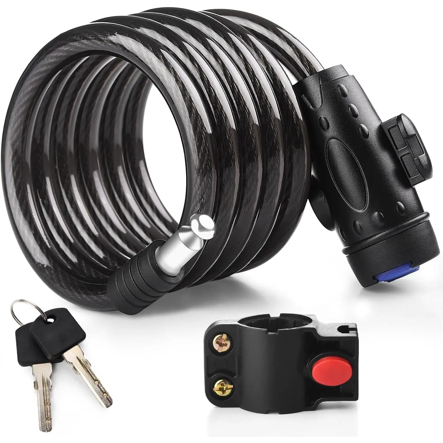 Lock, [4ft/1.2m]    Locks with 2 , 1/2 Inch Thick Weatherproof Heavy Duty  Lock  Anti-   with Mounting Bracket for Ebike, Scooter,