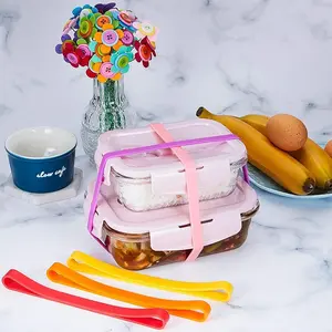 6pcs Large Elastic Silicone Rubber Bands, Extra Long Wrapping Bands for Office Notebook, Outdoor Gear, Assorted Colors