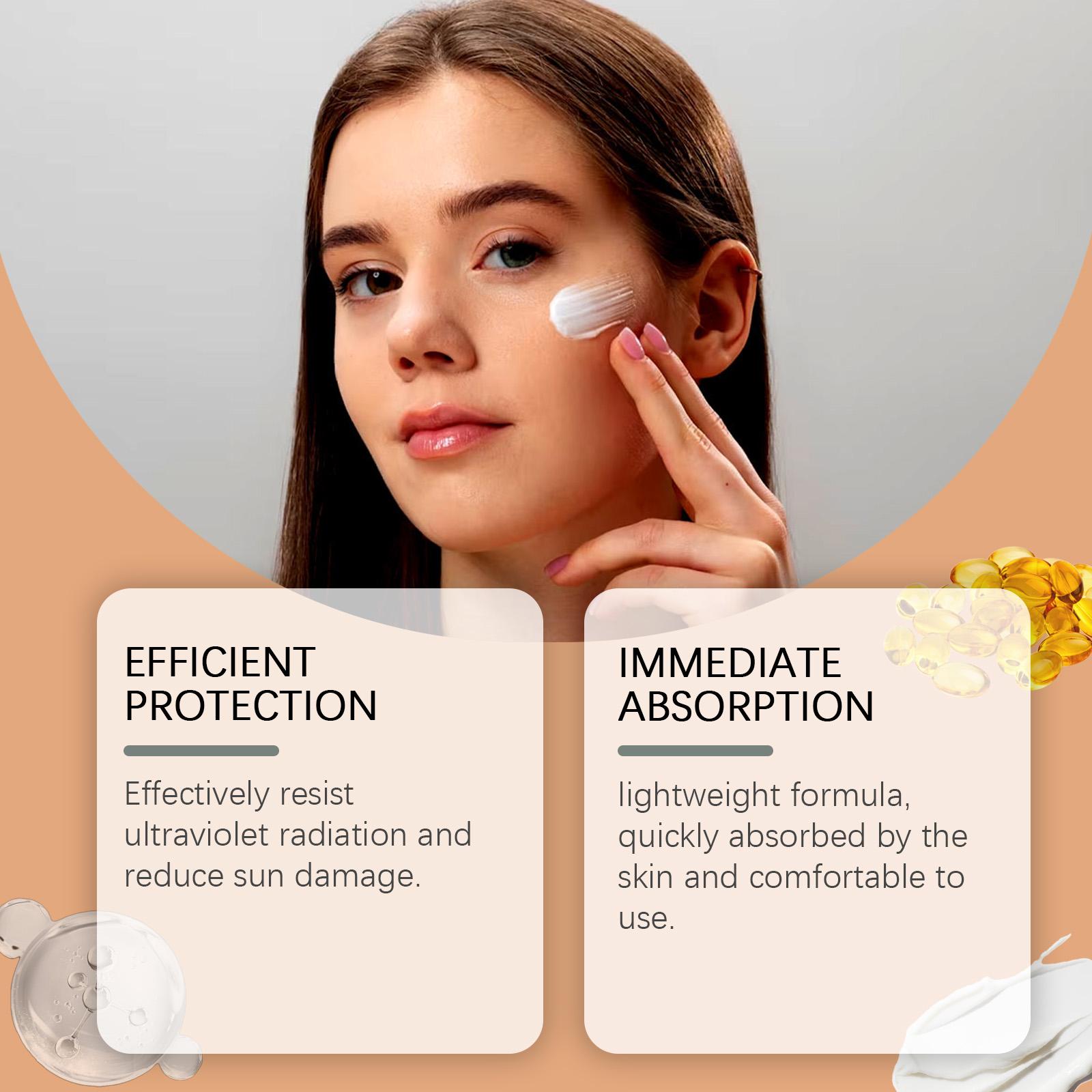 EELHOE Physical Sunscreen, Hydrating Sunblock Facial Skin Care Moisturizing And Nourishing Sunscreen