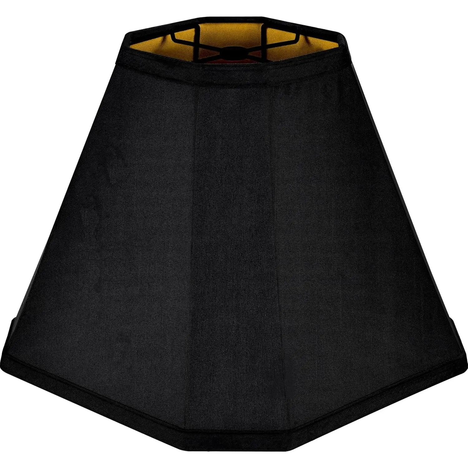 Bell Lamp Shades Set of 1 Black Scalloped Lamp Shade, Replacement Lamp Shade For Floor & Table Lamp, 6.5"Top x 13"Bottom x 11.2"Slant Height x 10.5''Vertical Height(Spider), Easy Assembly