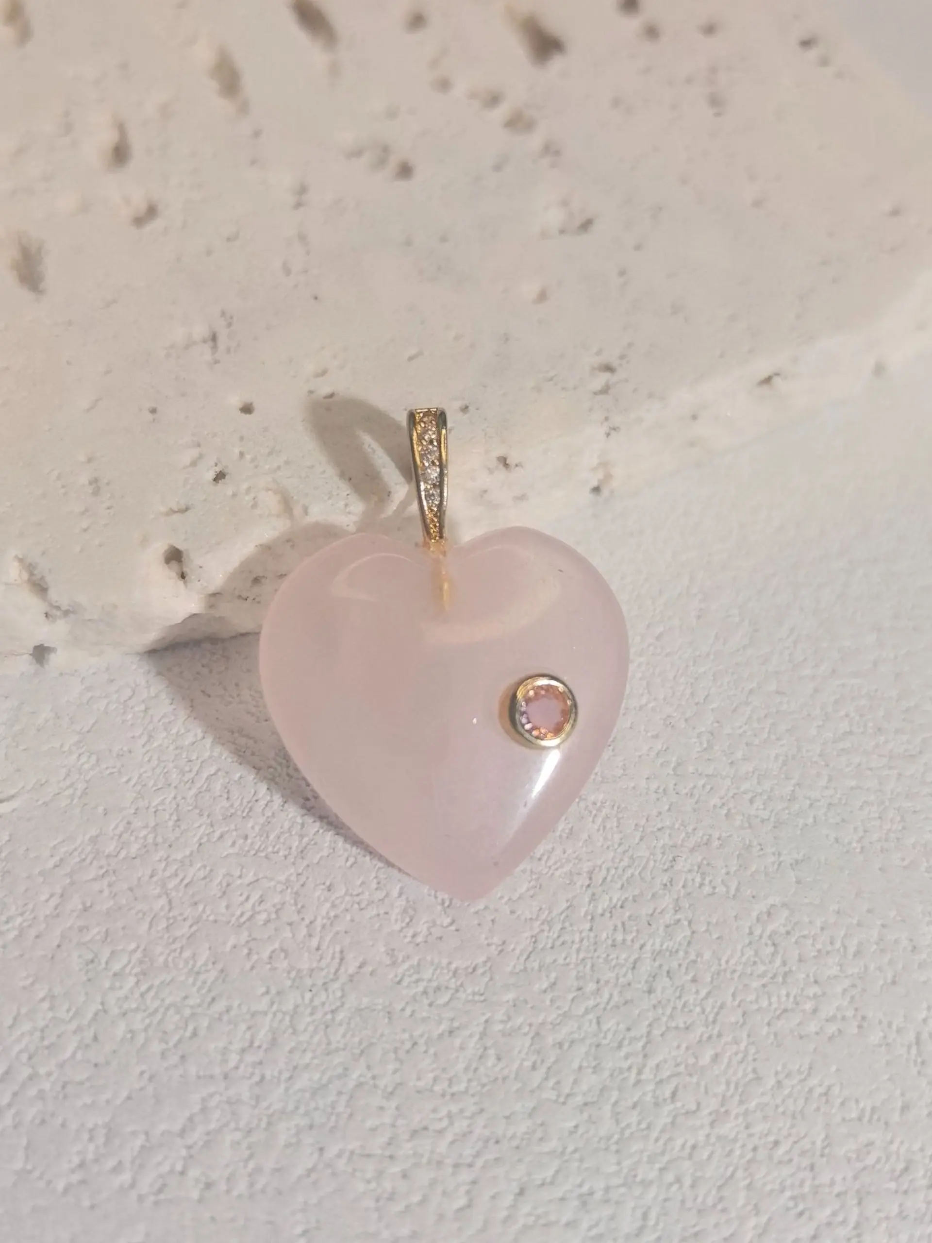 Natural Stone Heart Pendant, Crystal Agate Quartz Blue Sandstone, DIY Necklace Accessory, No Chain Included