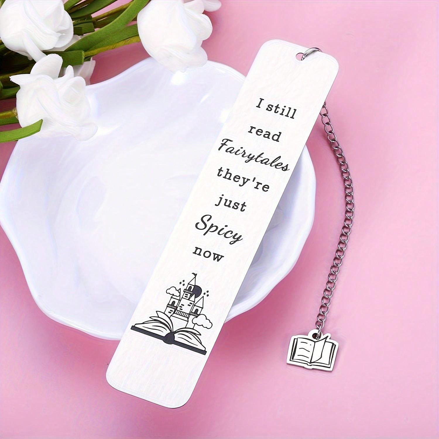 Stainless Steel Bookmark, 1 Count Letter Pattern  Bookmark with Chain, Reading Bookmark Gift for Book Lovers, Book Accessories
