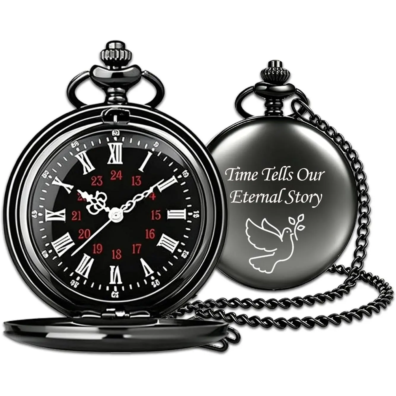 Men's Custom Engraved Retro Vintage Pocket Watch Gift Set - Personalized Timepiece, Father's Day Gift for Groomsmen & Fathers, Fashion Accessory