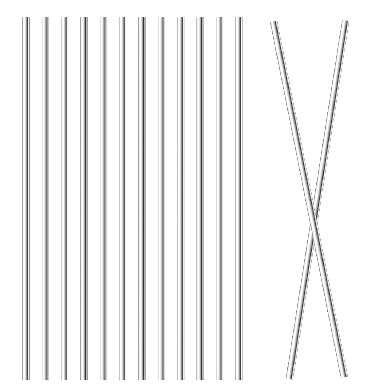 1mm x 300mm 304 Stainless Steel Rod 12 count 1mm Rod, Metal Rods for Crafts Round Solid Shaft Rods Lathe Bar Stock for DIY