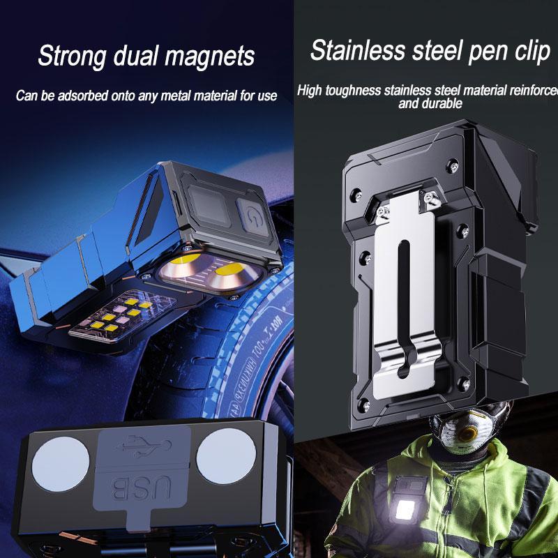 Magnetic LED Work Light, 1 Box Portable Outdoor Lighting Flashlight, Strong Light Charging Flashlight, Mini Long Beam Work Light, Super Bright Light for Car Repair & Outdoor