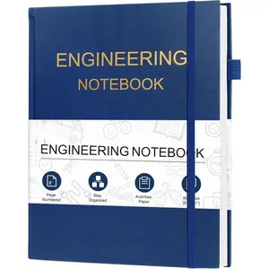 Engineering Notebook, Professional Engineering Paper Notebooks for Work 8.5" X 11", Student Lab Notebook with Grid Paper, Composition Graph Notebook for Engineer, Blue