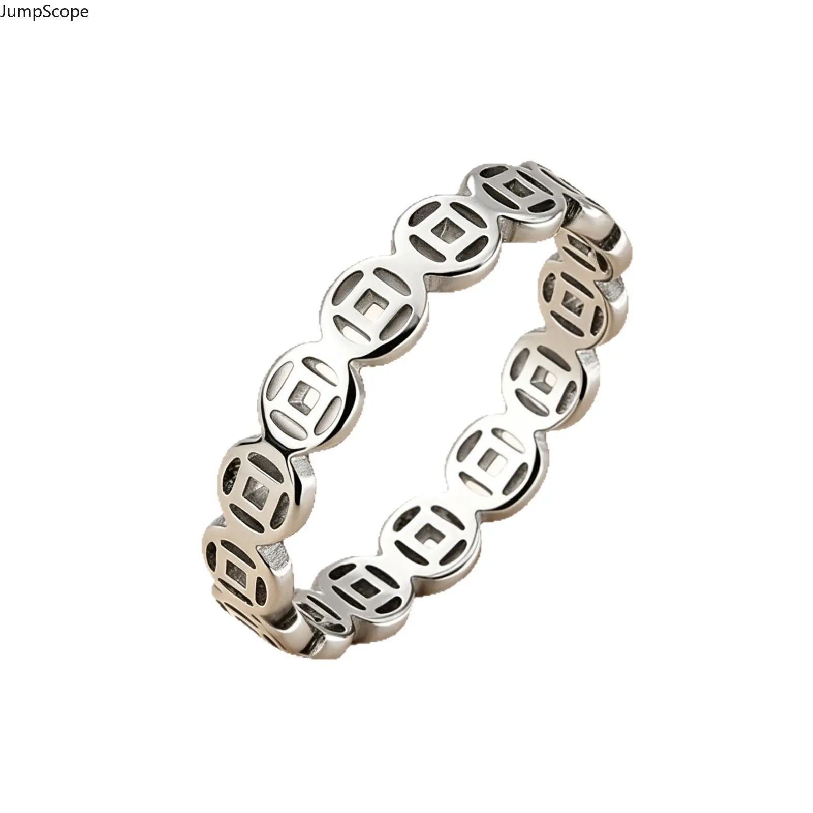 Simple Fortune Symbol Band in Steel, Unisex Stacking Ring for Daily Blessing, Meaningful Sentimental Gifts, Mdf+Steel Mix, Meaningful Lucky