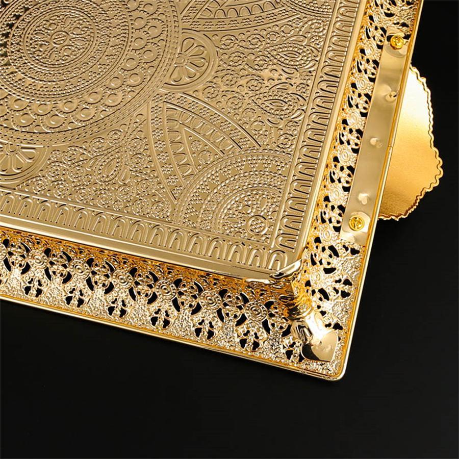 European Style Rectangular Serving Tray, Hollow Out Fruit Tray, Snack Tray, Dessert Tray, Desktop Decorative Tray for Home Living Room Coffee Shop, Plates