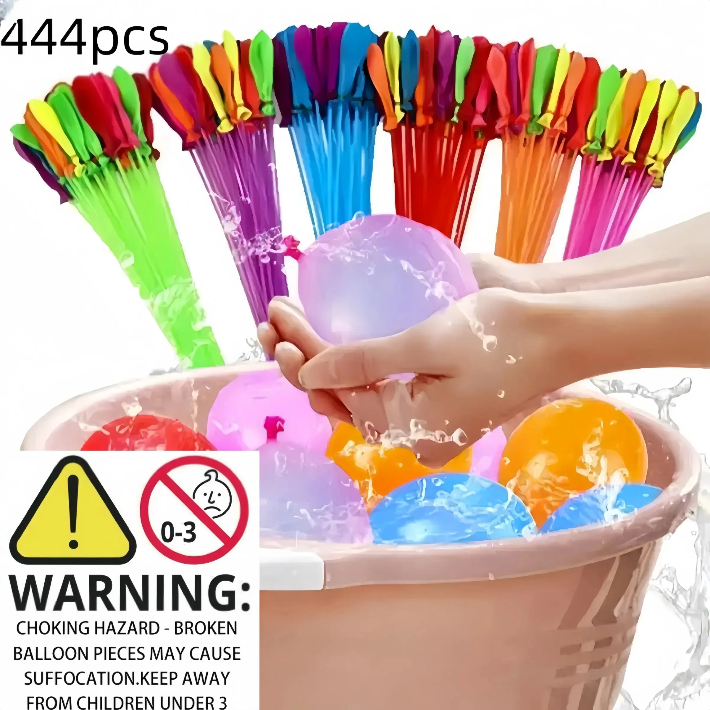 444 Pcs Colorful Reusable Water Balloons, Random Color Water Balloon Party Supplies for Birthday, Wedding, Festivals, Graduation and Kiddie Pools, Fun Water Play Decorations, Water Balloon Games, Outdoor Water Fun, Party Environments, Fun Water Playset