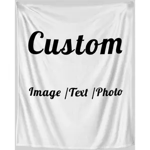 1 Piece Customized Wrinkle-Resistant Breathable Flannel Blanket, 30x40 DIY Photo-Text Personalized Throw for Bedroom Couch, Unique Gift for Couple on Birthday Valentine's Christmas Wedding Anniversary