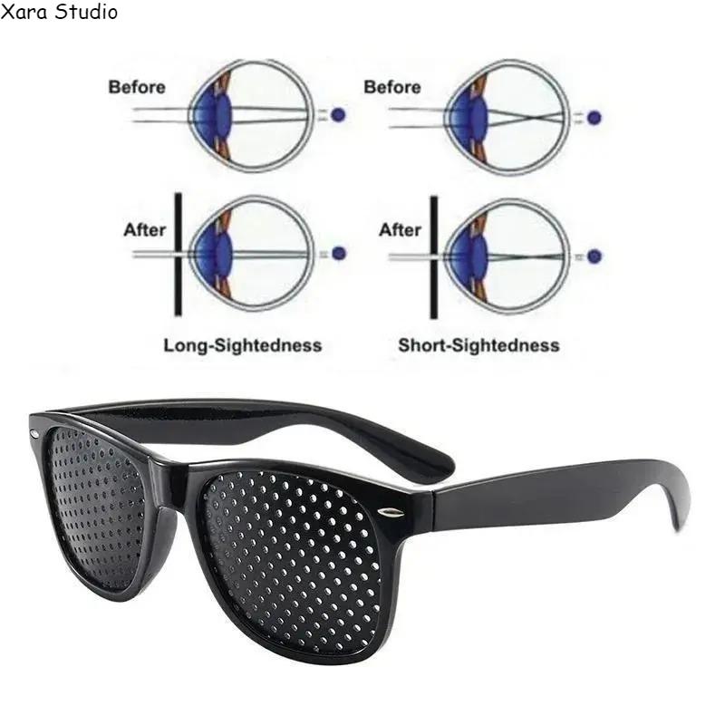 Pinhole Glasses for Eye Strain Relief Lightweight Vision Training Glasses Comfortable Unisex for Screen Time Reading Office Daily Eye Care