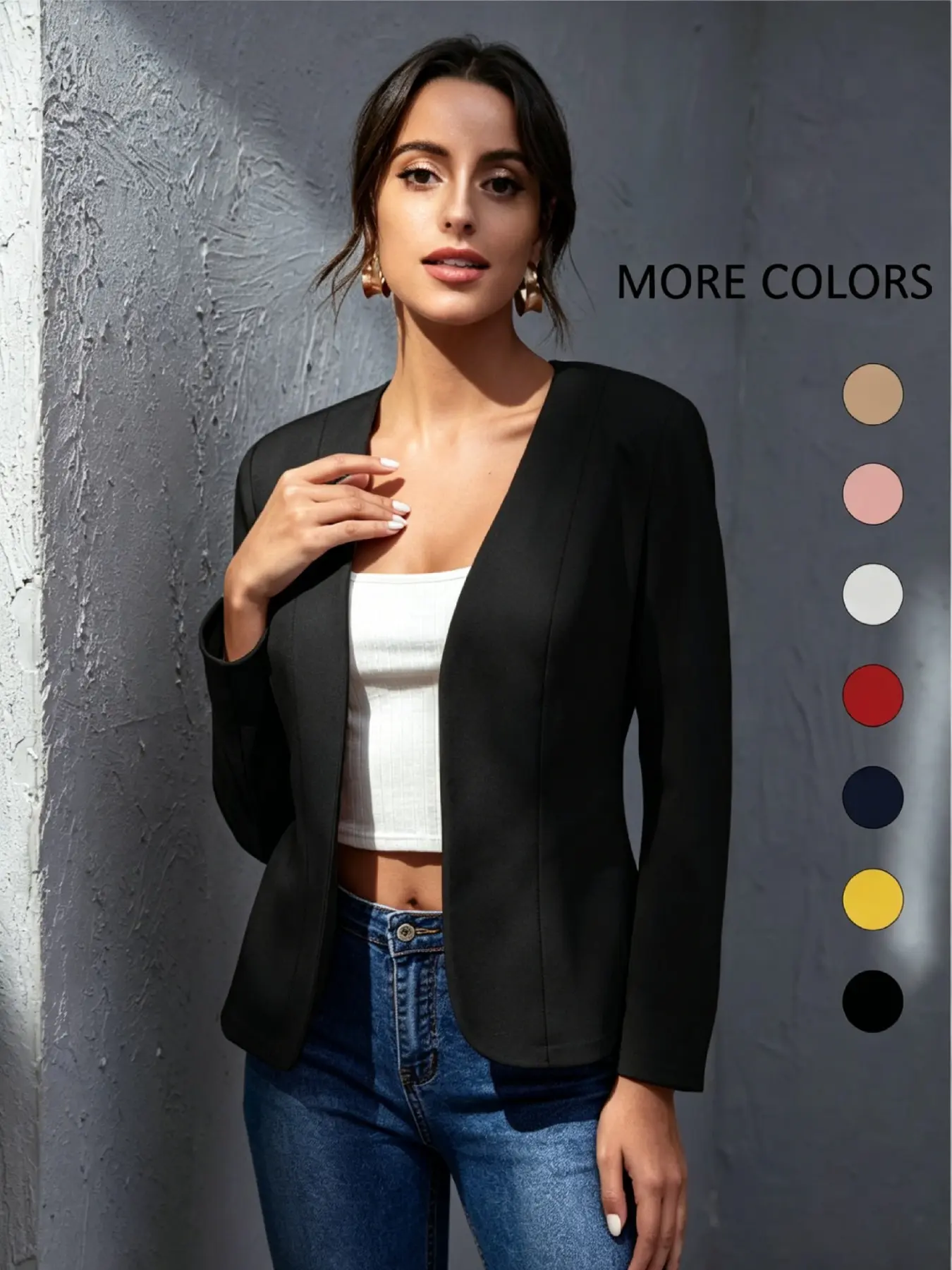 Women's Thin Spring & Fall Cardigan Jacket, Plain Minimalist Basic Casual Business Wear, Fitted Slim Regular Length, Fashion Daily, Business Attire Clothes