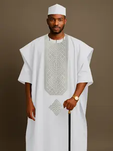 Men's African Style Jubba Thobe 3-Piece Set, Top Bottom Outer Robe Combo, Trendy New Arrival, Hot Selling Men's Fashion