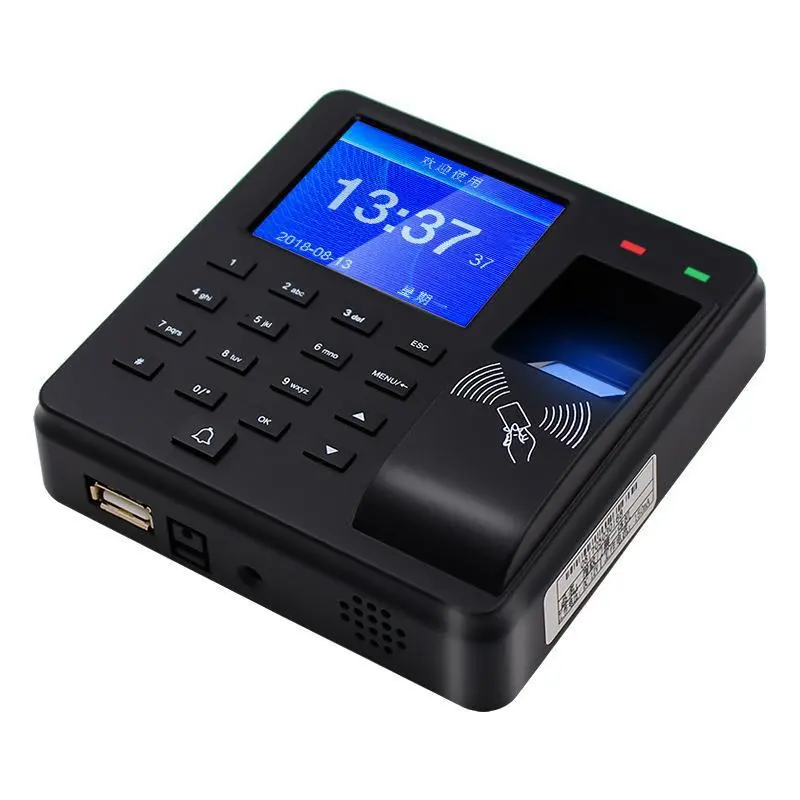 10*10cm Compact Wall-Mounted Access Control & Attendance Device - Bilingual UI Fingerprint & ID Card Reader, Core Circuits, Easy Configuration, Attendance Module for Small Offices & Community Auxiliary Room Door Security Management, Basic