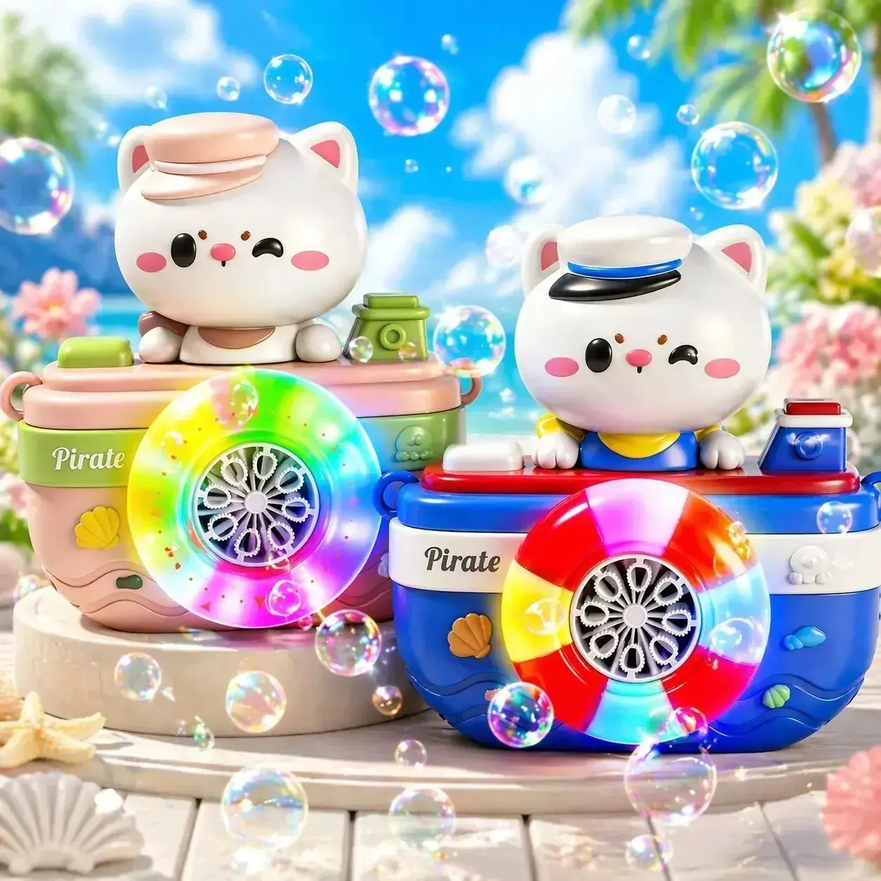 [Buy 1 Get 1]2 Pcs Child-Friendly Compact Rechargeable LED Bubble Machine - Automatic Blower with Music Lights, Outdoor Play Toy, Birthday Gift for Boys & Girls