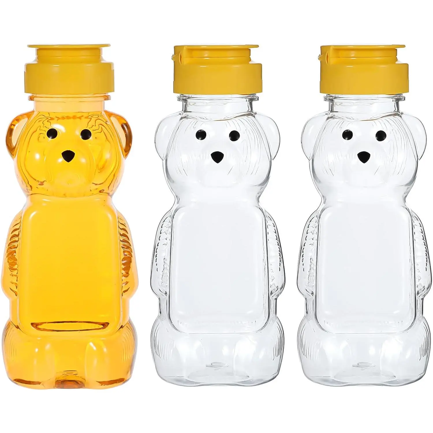 3 count 8 Oz  Honey Bottle Jars Empty Honey Squeeze Bottle with Flip-top Lid for Storing and Dispensing Cute  Shape Clear Drink Container HoneyDispenser for Birthday Festival Party  Shower