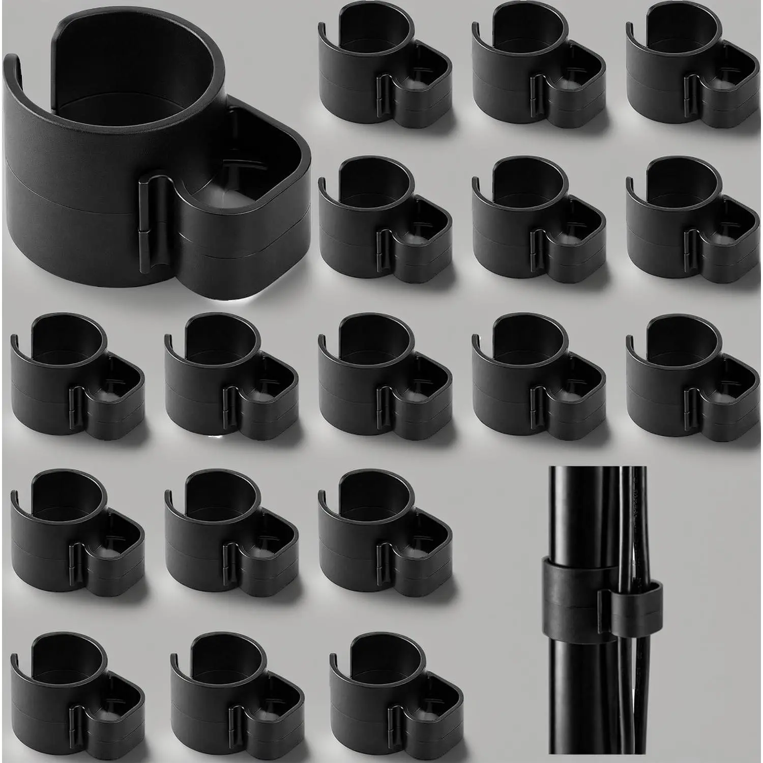 18 Pcs 35mm Speaker Pole Cable Clips - Cable Organizers for Cords, Cord Management Holders for DIY Enthusiasts, Stand Poles & Studio Accessories Wire Storage