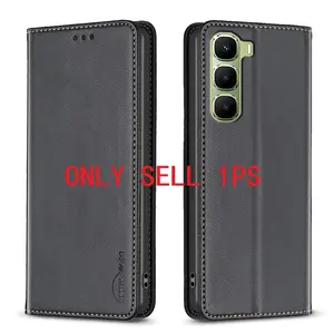 Wallet Style Phone Case for Infinix Models, Magnetic Book Design, Premium Feel, Unisex, Leather-Like Material, Bf18 Series