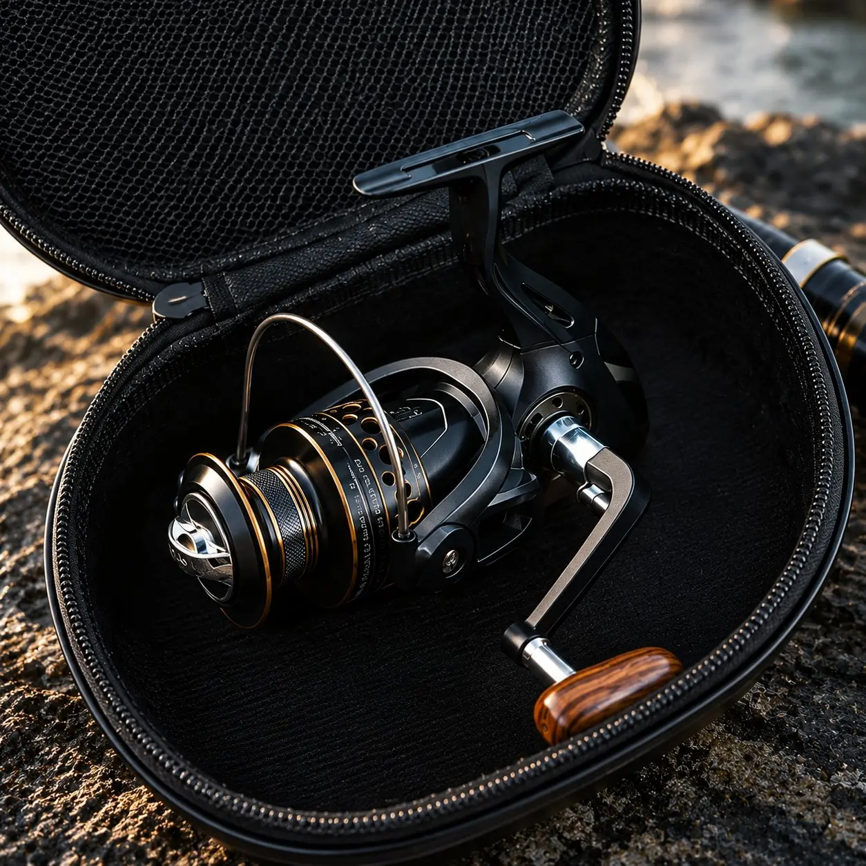 3000 Series Full Metal Spinning Fishing Reel with Protective Storage Case Bag Combo Saltwater Freshwater Fishing Wheel Set