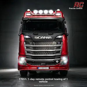 1:18 770S V8 RC Tractor Truck 19 Channel 2.4G Proportional Remote Control Semi Truck Model With Light And Sound Effects