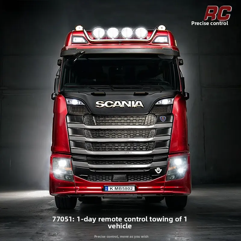 1:18 Scale 770S V8 Plastic RC Tractor Truck, 19-Channel 2.4G Remote Control Semi Truck Model with Light, Sound Effects and Cells children gifts